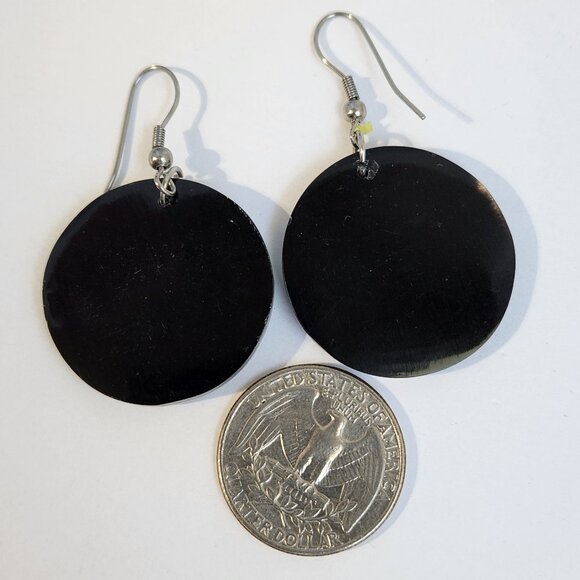 NIB Genuine Abalone Shell Inlay Toggle Bracelet & Earrings Stainless Set - Picture 7 of 16